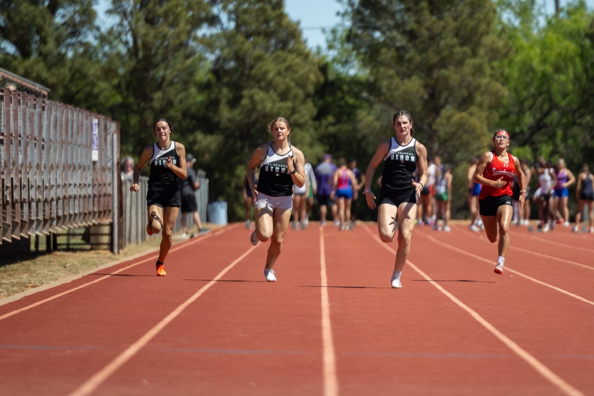 Three Bison girls in the race